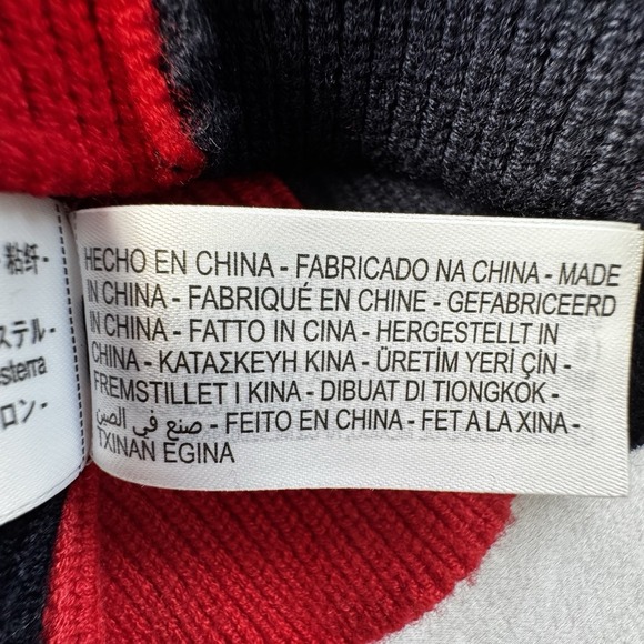 Zara Cropped Knit Sweater Ribbed Color Block Navy Blue & Red 90s Retro Sz S NWT - Picture 8 of 11